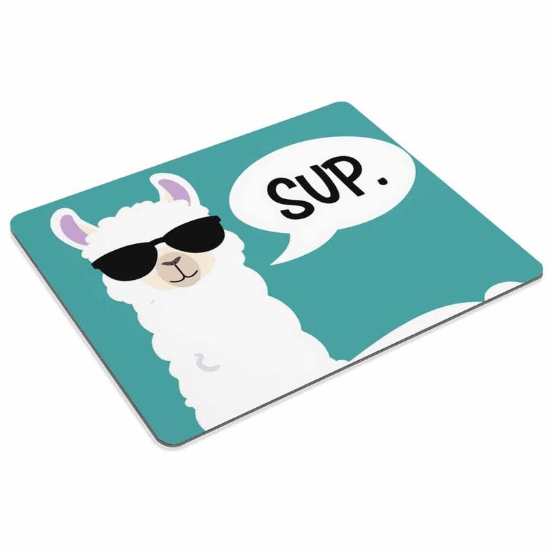 Smooffly Funny Llama Mousepad Custom,Sup Llama Mouse pad Non-Slip Rubber Gaming Mousepad Rectangle Mouse Pads for Computers Laptop 9.5 X 7.9 Inch (240mmX200mmX3mm) - Image 2